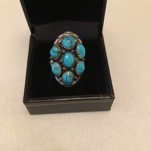 B. Touchine Sterling Silver Turquoise Ring-Vintage